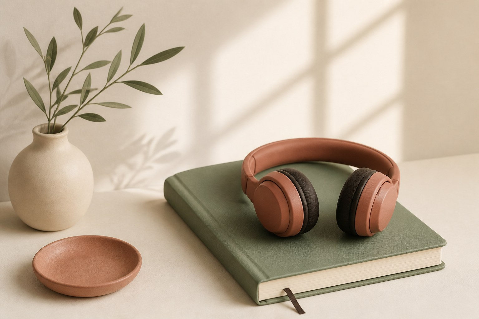 Anxiety workbooks for teens: journal and headphones