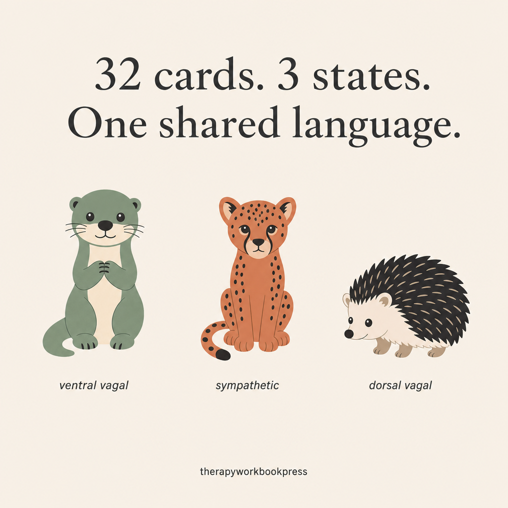 Three Friends Coping Cards — A Polyvagal-Informed Regulation Deck for Children (32 Cards)
