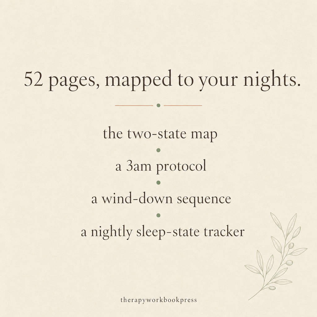 Sleep & Shutdown Workbook: 52-Page Nervous System Plan for Insomnia, 3am Waking & Non-Restorative Sleep (PDF)