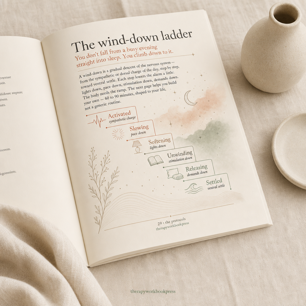 Sleep & Shutdown Workbook: 52-Page Nervous System Plan for Insomnia, 3am Waking & Non-Restorative Sleep (PDF)