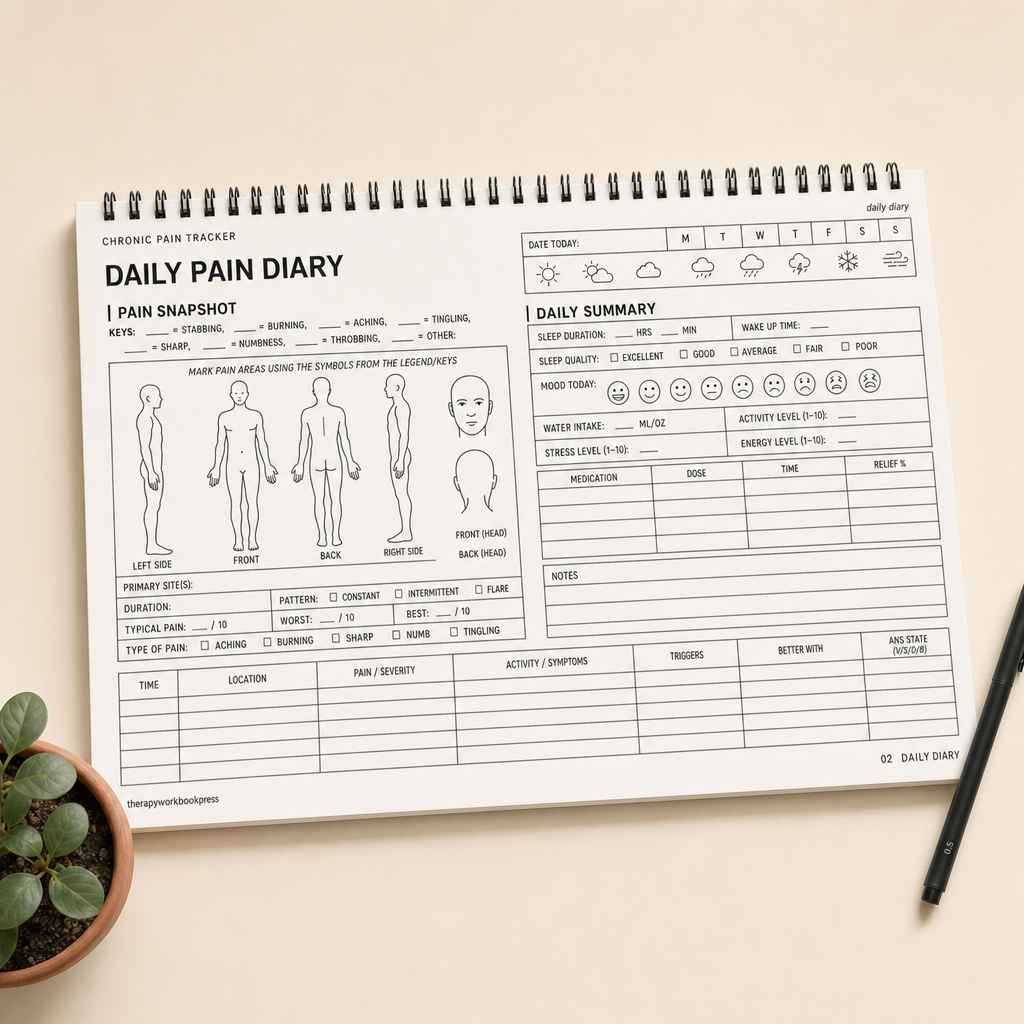 Chronic Pain & Nervous System Tracker — 10-Page Polyvagal Workbook (PDF)