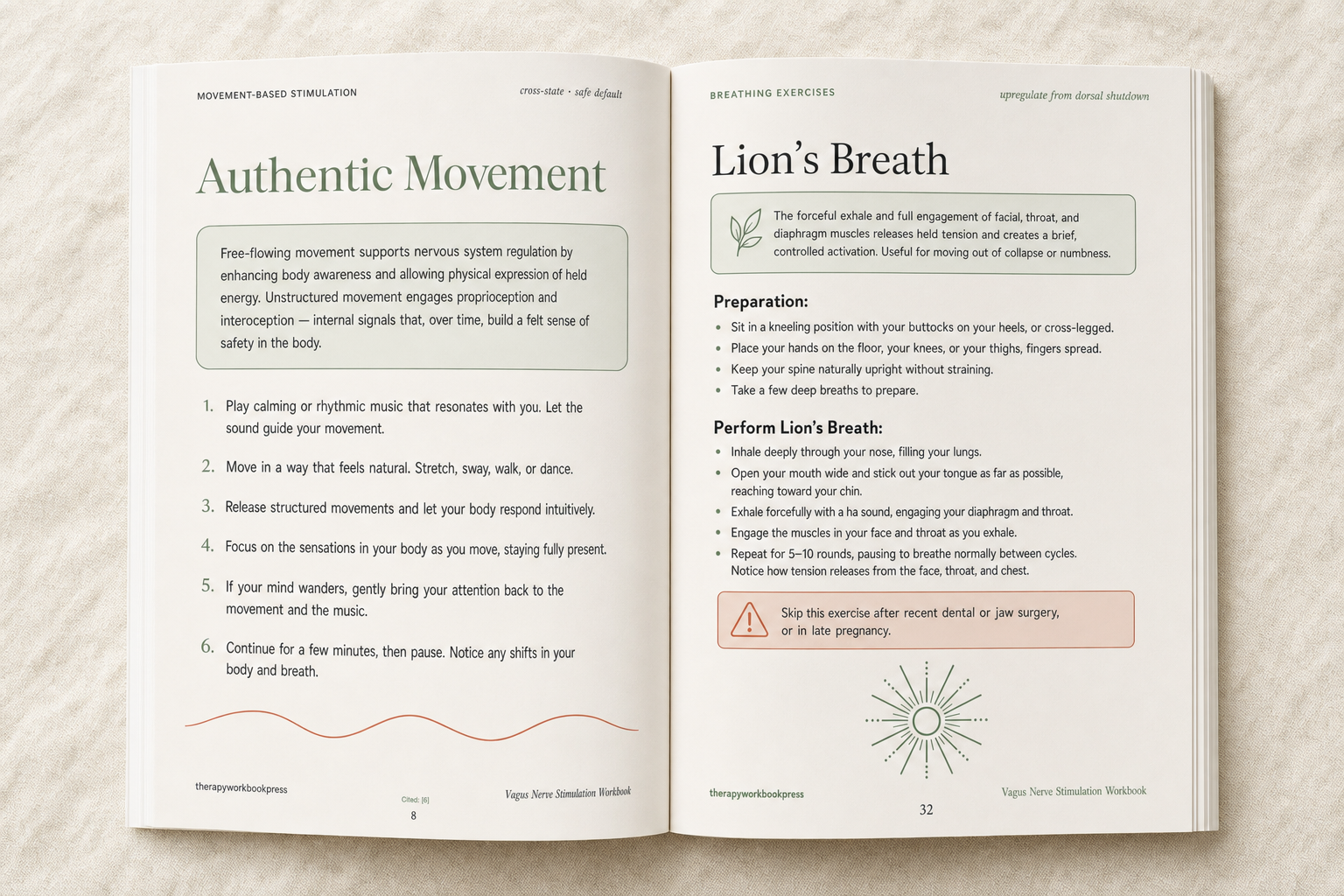 Vagus Nerve Stimulation Workbook: 41 Body-Based Exercises for Freeze, Shutdown, Anxiety & Wired-But-Tired States