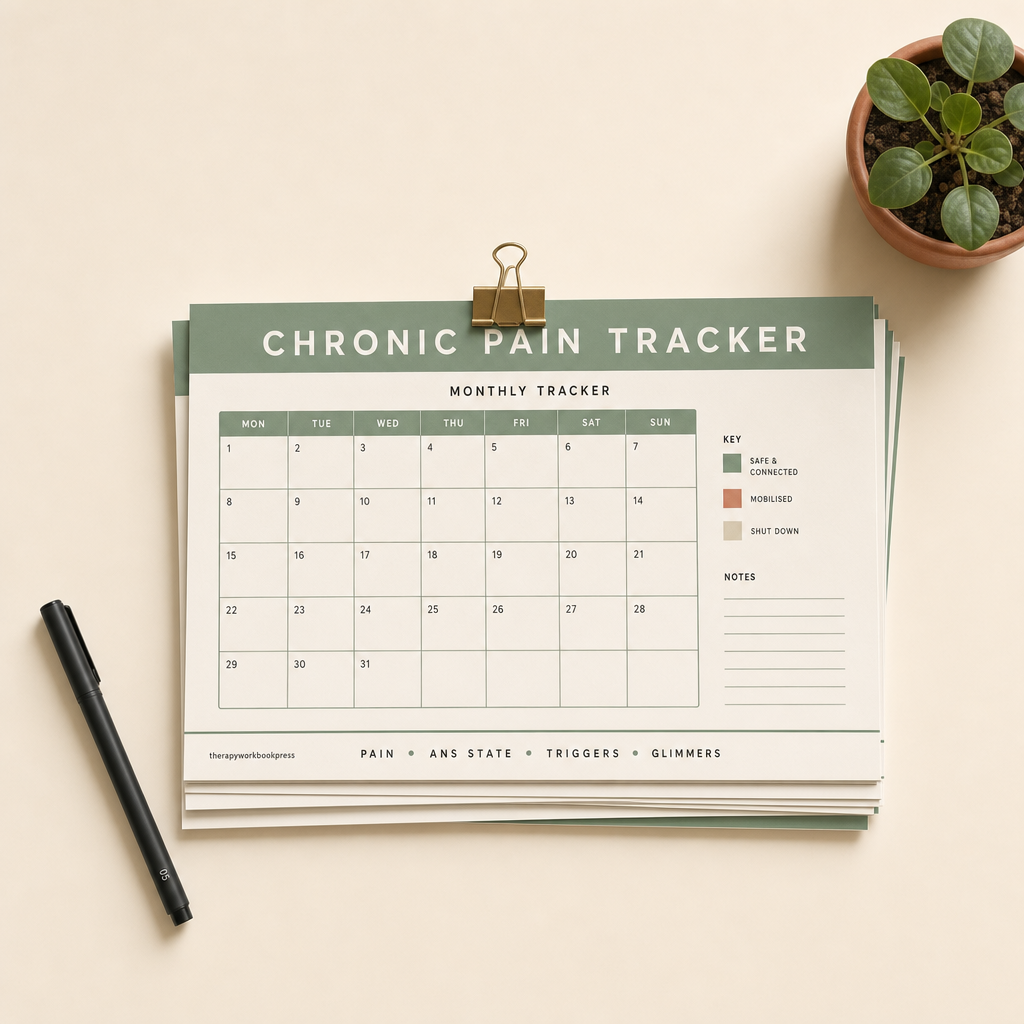 Chronic Pain & Nervous System Tracker — 10-Page Polyvagal Workbook (PDF)