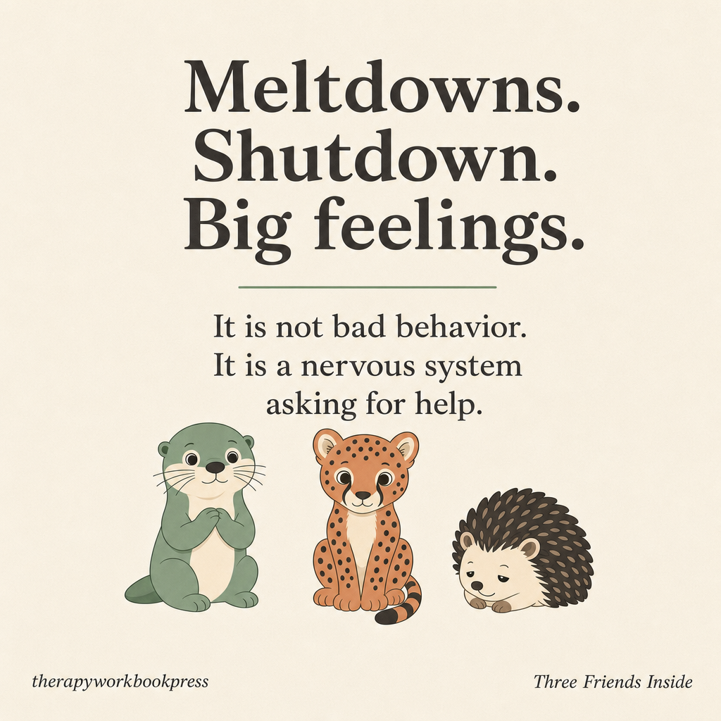 Three Friends Inside — A Polyvagal Workbook for Kids (Ages 6–11) | Nervous System Regulation for Meltdowns, Shutdown & Big Feelings