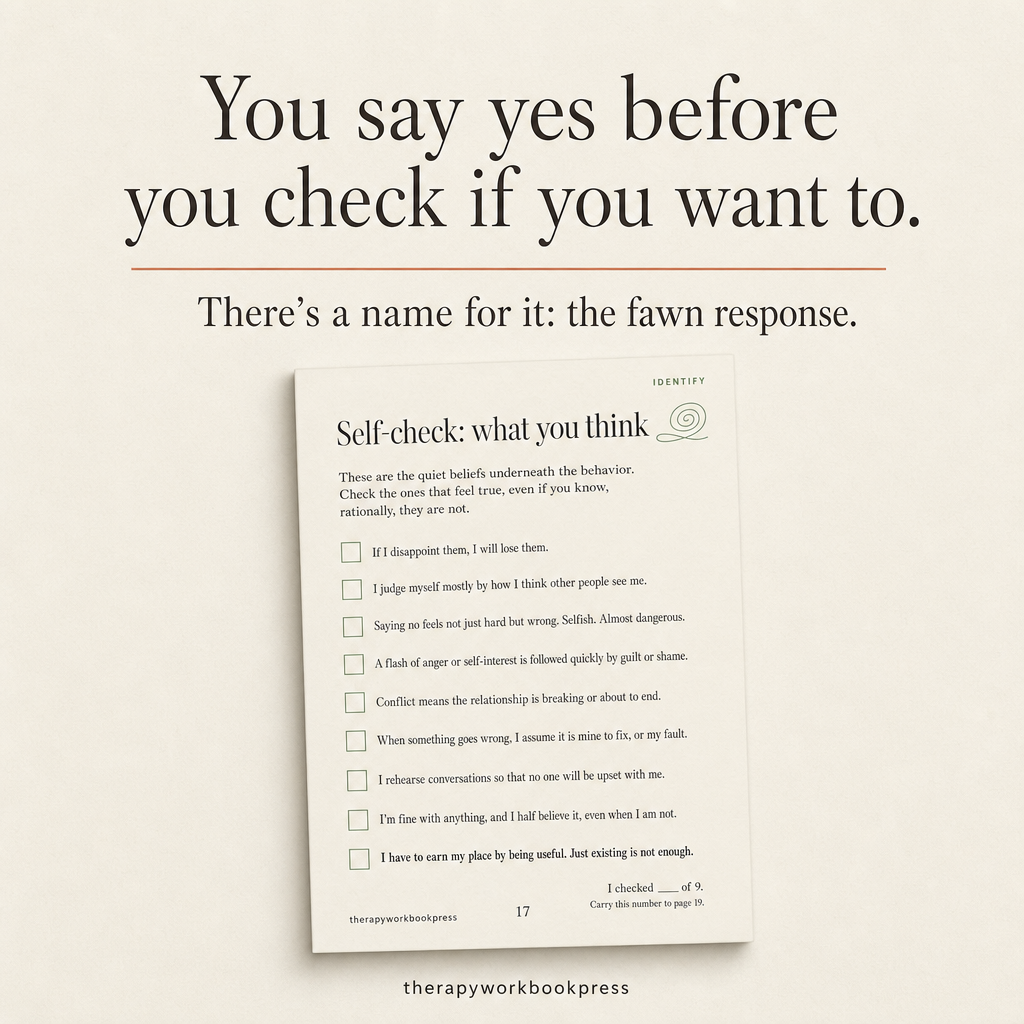 The Fawn Response Workbook: A Somatic Guide to Stop People-Pleasing, Set Boundaries & Reclaim Your Sense of Self (46 Pages)