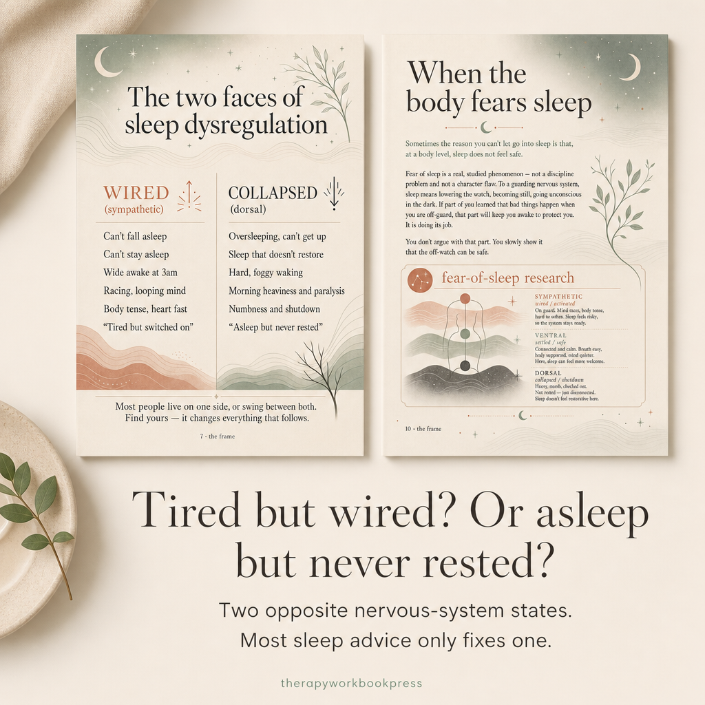 Sleep & Shutdown Workbook: 52-Page Nervous System Plan for Insomnia, 3am Waking & Non-Restorative Sleep (PDF)