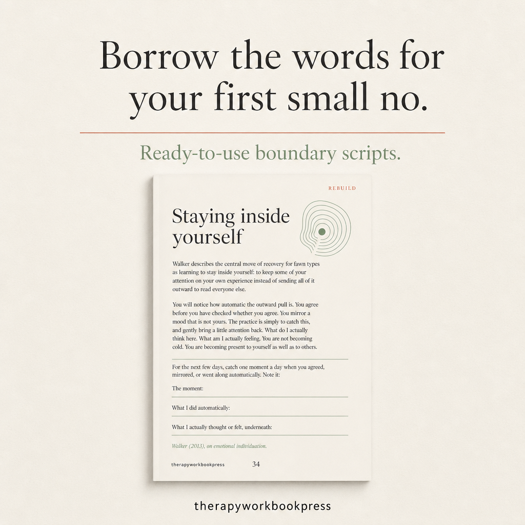 The Fawn Response Workbook: A Somatic Guide to Stop People-Pleasing, Set Boundaries & Reclaim Your Sense of Self (46 Pages)