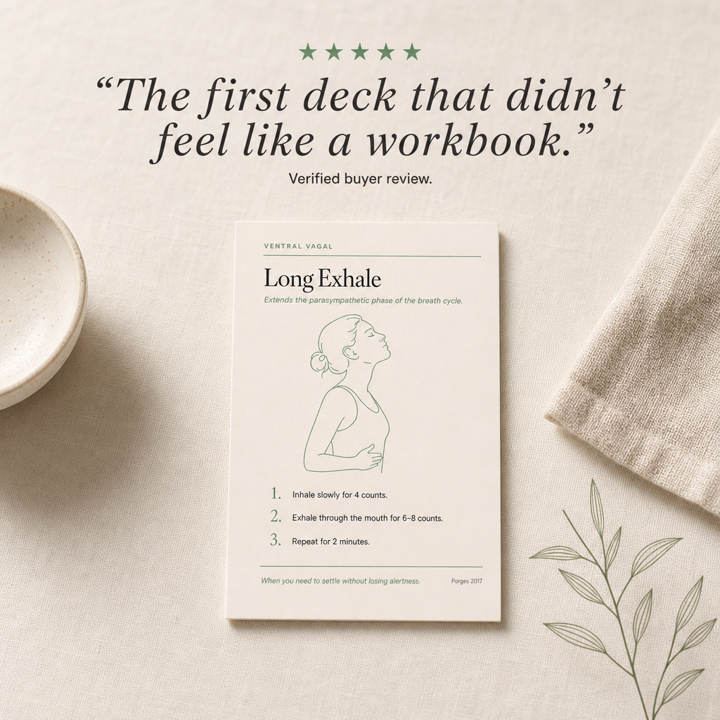 Somatic Coping Cards — 48 Body-First Techniques, Mapped to Your Nervous System State