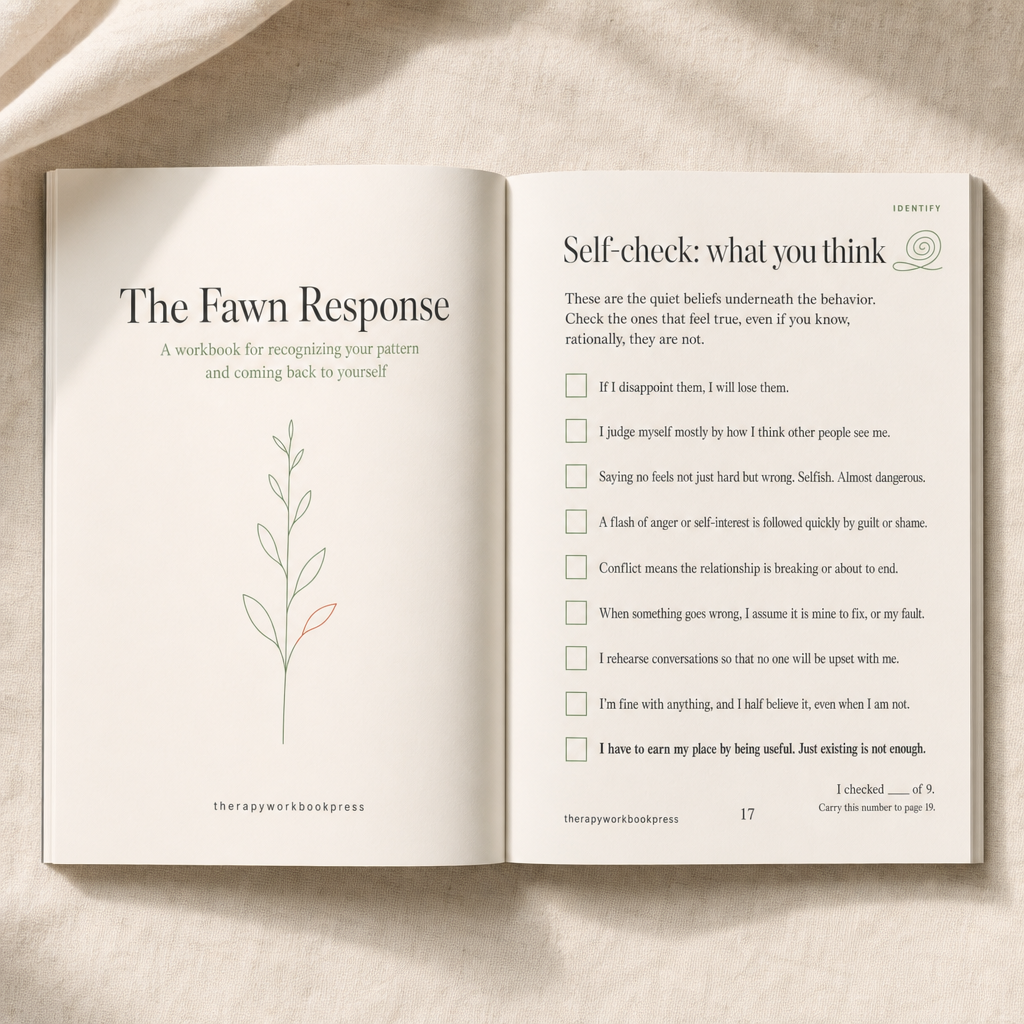The Fawn Response Workbook: A Somatic Guide to Stop People-Pleasing, Set Boundaries & Reclaim Your Sense of Self (46 Pages)
